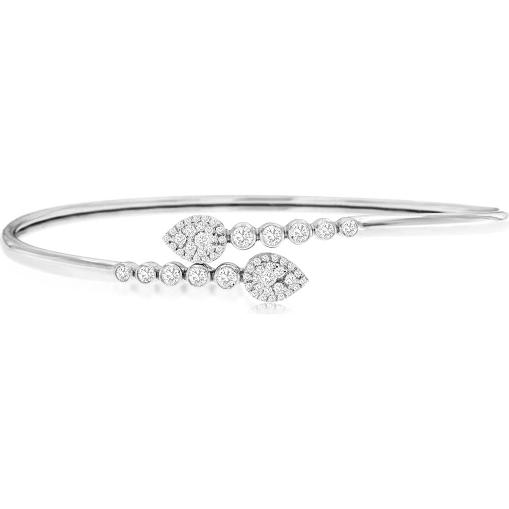 Royal 14K White Gold Bangle with 0.77 Carat Round Diamonds