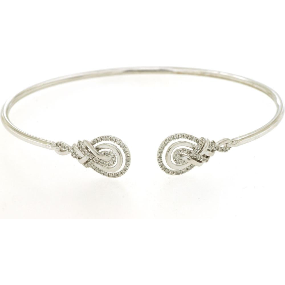 Royal 14K White Gold Bangle with Diamond Knots - 0.34 Carat Total Diamond Weight