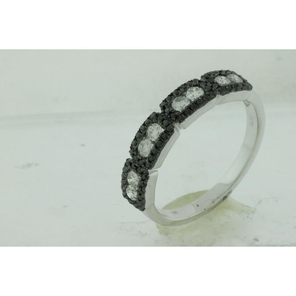 Royal 14K White Gold Black & White Diamond Band - 0.60 Carat Total Diamond Weight