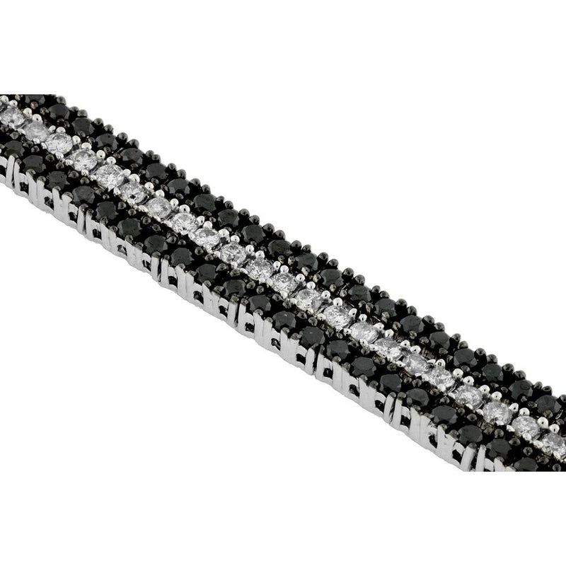 Royal 14K White Gold Black & White Diamond Bracelet - 5.32 Carat Total Diamond Weight