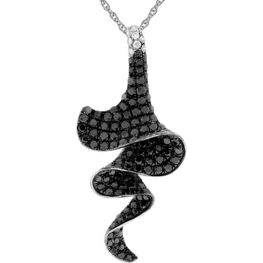 Royal 14K White Gold Black and White Diamond Pendant