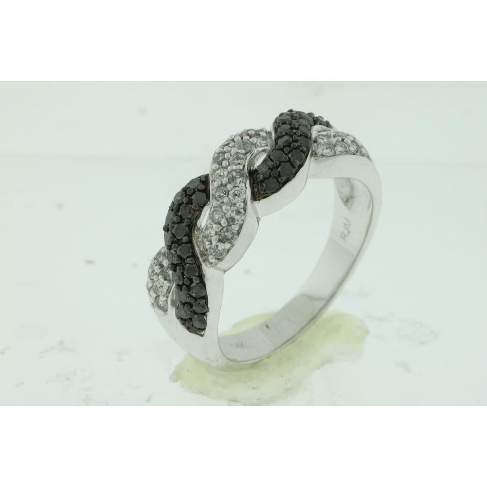 Royal 14K White Gold Black & White Diamond Ring - 0.62 Carat Total Diamond Weight