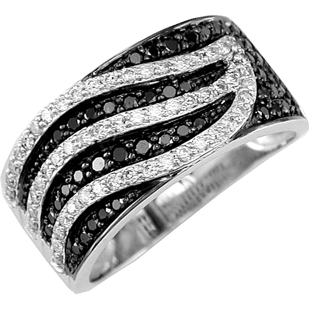 Royal 14K White Gold Black & White Diamond Ring - 0.77 Carat Total Diamond Weight