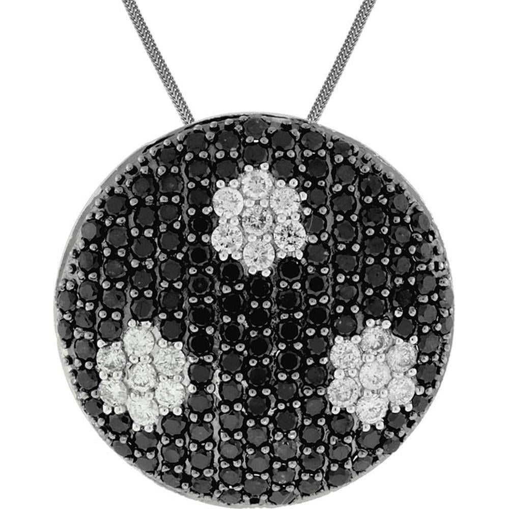 Royal 14K White Gold Black Diamond & Diamond Necklace - 2.26 Carat Total Diamond Weight