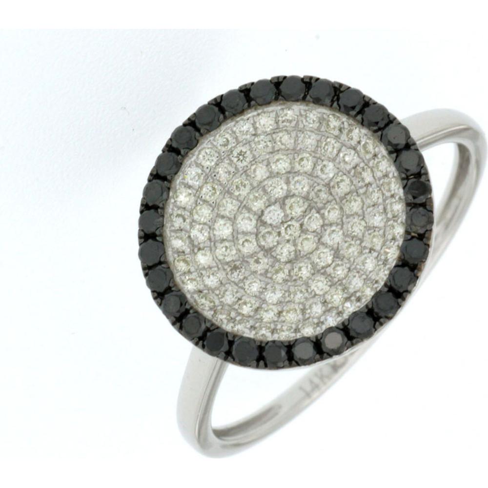 Royal 14K White Gold Black Diamond & Diamond Ring - 0.25 Carat Total Diamond Weight