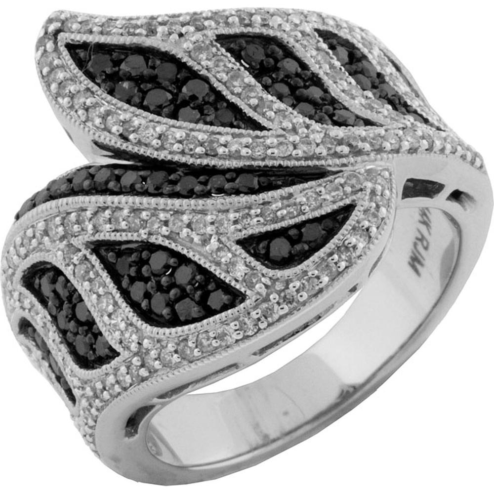 Royal 14K White Gold Black Diamond & Diamond Ring - 0.53 Carat Black Diamond, 0.47 Carat White Diamond