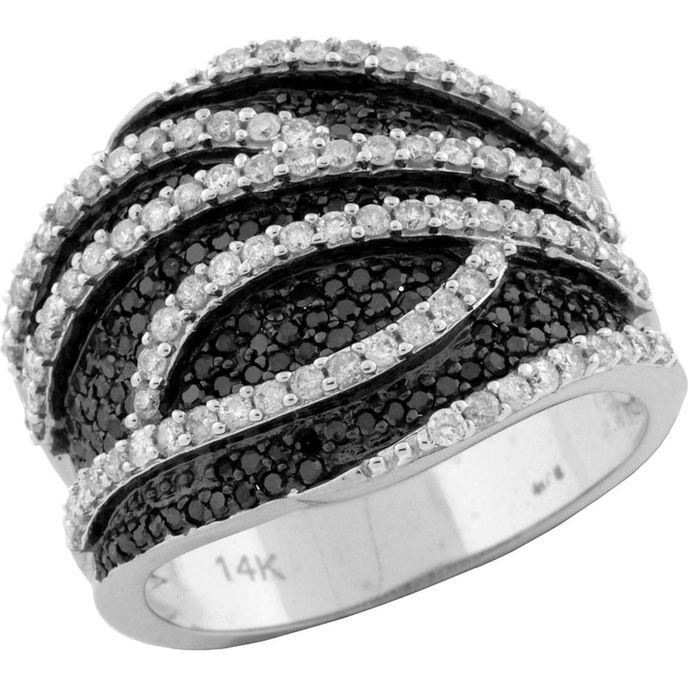 Royal 14K White Gold Black Diamond & Diamond Ring - 1.15 Carat Total Carat Weight