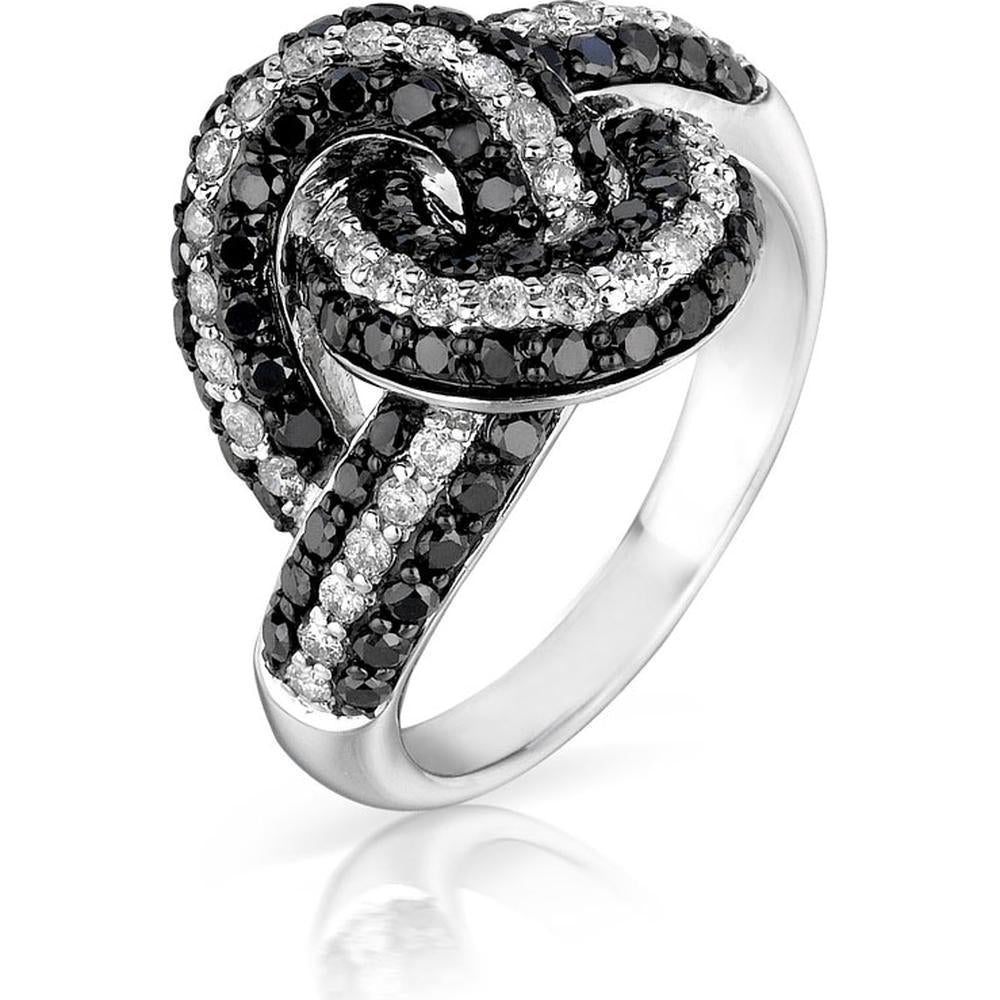 Royal 14K White Gold Black Diamond & Diamond Ring - 1.39 Carat Total Diamond Weight