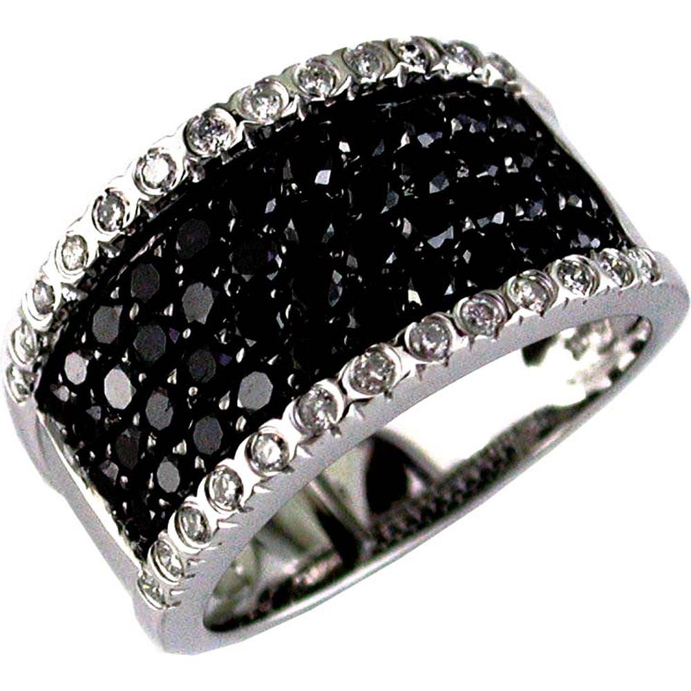 Royal 14K White Gold Black Diamond & Diamond Ring - 1.54 Carat Total Diamond Weight