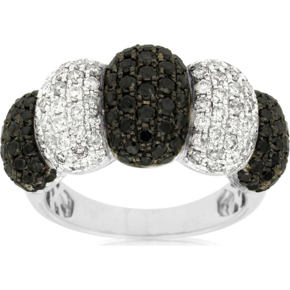 Royal 14K White Gold Black Diamond & Diamond Ring - 2.45 Carat Total Diamond Weight