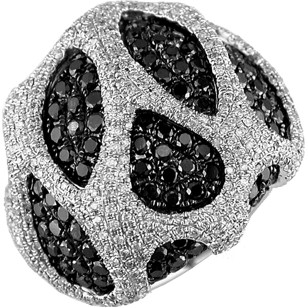 Royal 14K White Gold Black Diamond & Diamond Ring - 2.67 Carat Total Diamond Weight