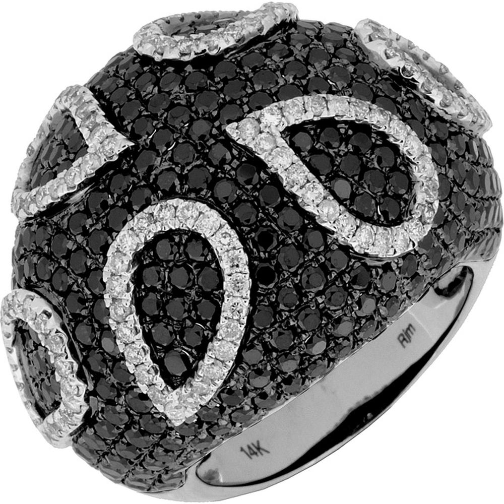 Royal 14K White Gold Black Diamond & Diamond Ring - 4.82 Carat Total Carat Weight