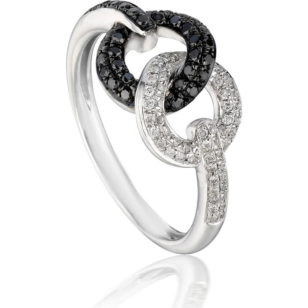 Royal 14K White Gold Black Diamond & Diamond Ring - Elegance Redefined