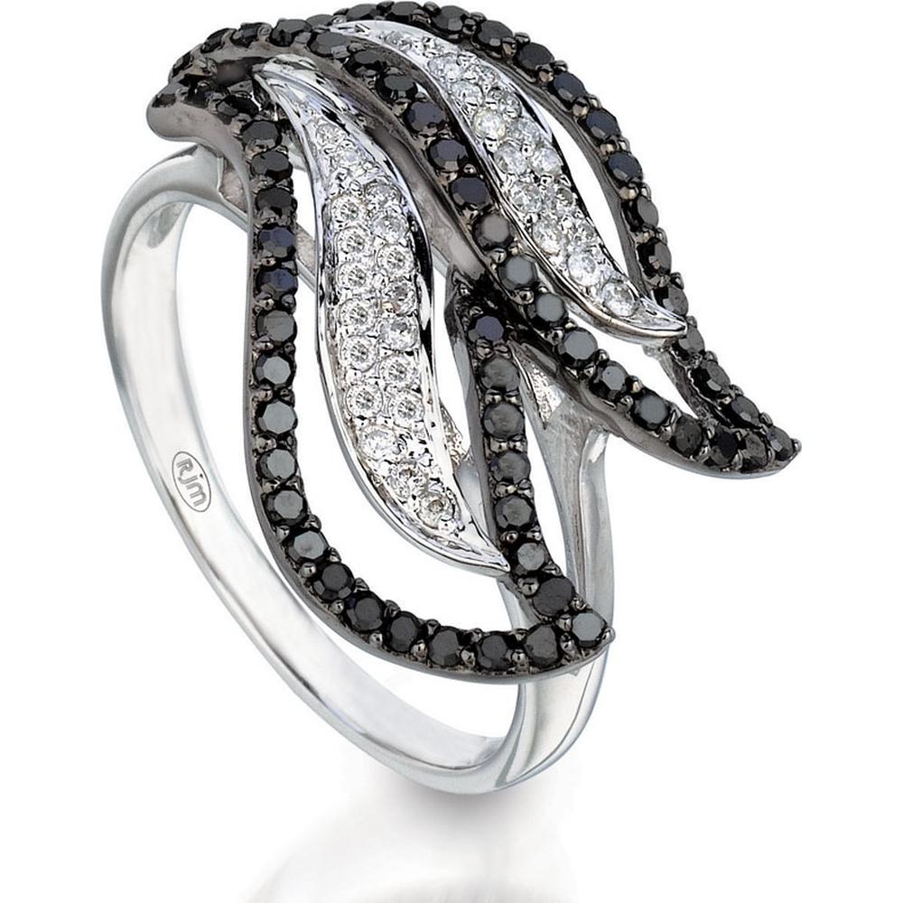 Royal 14K White Gold Black Diamond & Diamond Ring - Exquisite Elegance
