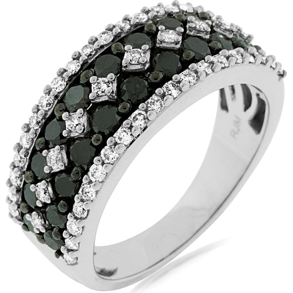 Royal 14K White Gold Black Diamond & Diamond Ring - Mystique Majesty
