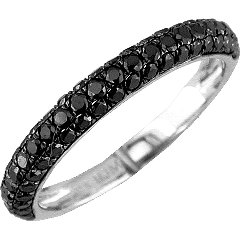 Royal 14K White Gold Black Diamond Band - 0.82 Carat Total Diamond Weight