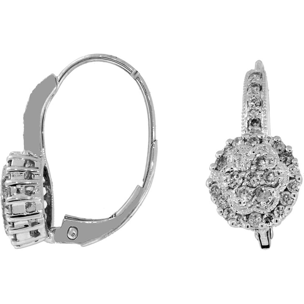 Royal 14K White Gold Celestial Diamond Earrings - 0.48 Carat Total Diamond Weight