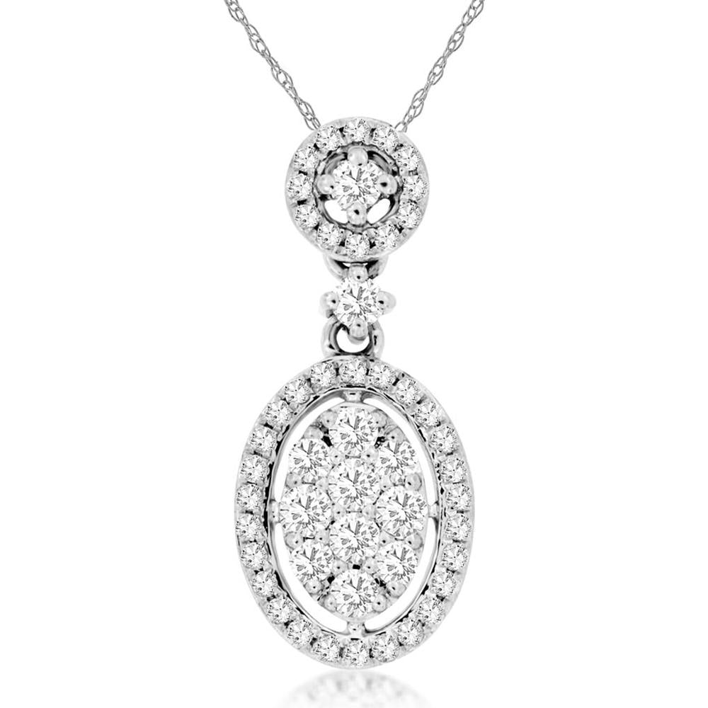 Royal 14K White Gold Celestial Diamond Pendant - 0.42ct