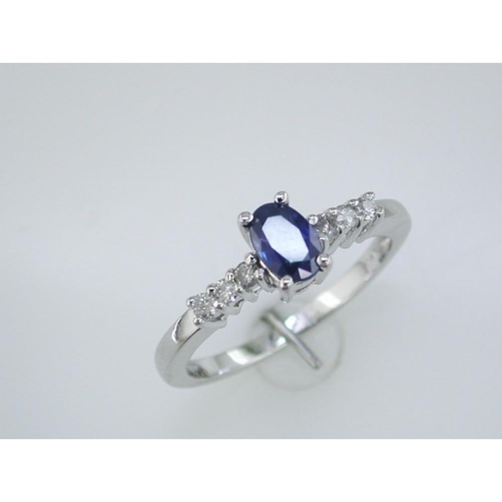 Royal 14K White Gold Celestial Sapphire & Diamond Halo Ring - 0.50 Carat Sapphire, 0.14 Carat Diamond Total Weight