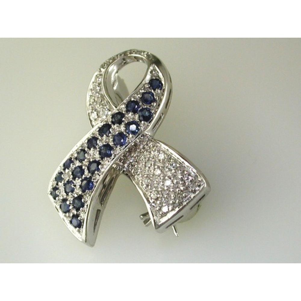 Royal 14K White Gold Celestial Sapphire & Diamond Pendant - Timeless Elegance