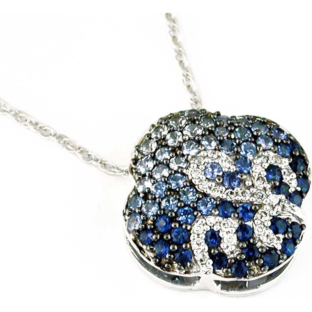 Royal 14K White Gold Celestial Sapphire and Diamond Pendant