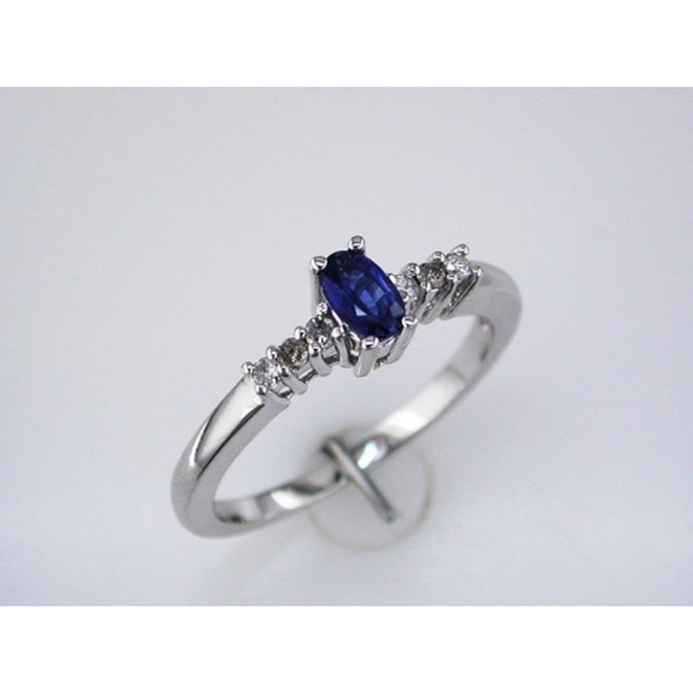 Royal 14K White Gold Celestial Sapphire & Diamond Ring - 0.28 Carat Sapphire, 0.11 Carat Diamonds