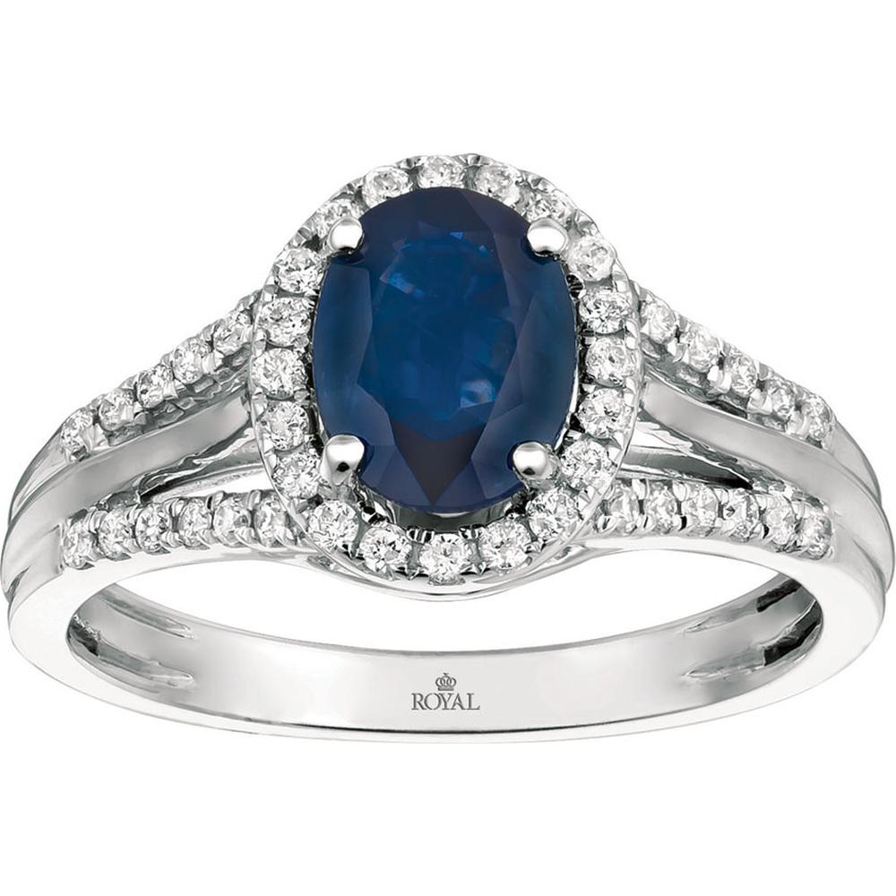 Royal 14K White Gold Celestial Sapphire & Diamond Ring - Timeless Elegance