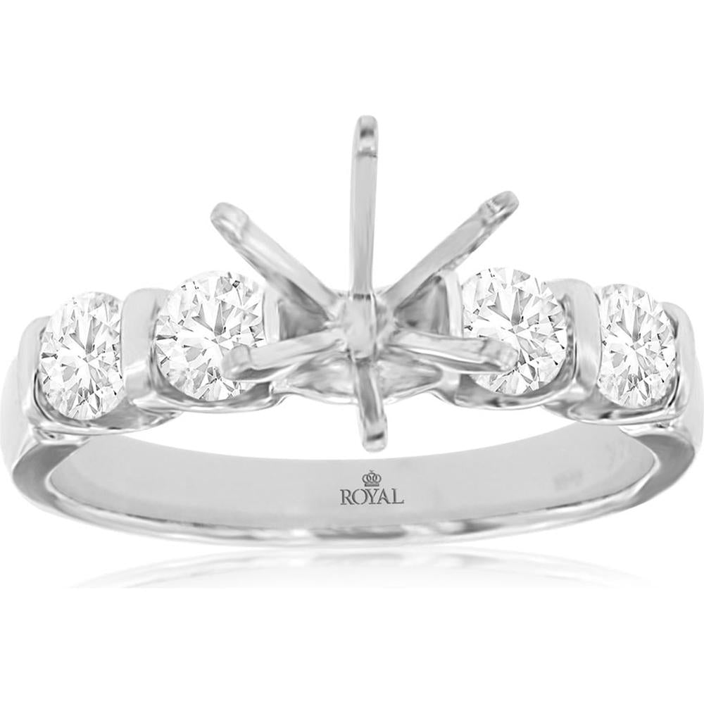 Royal 14K White Gold Customizable Semi Mount Engagement Ring