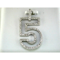 Royal 14K White Gold Diamond 5 Pendant - 0.28 Carat Total Diamond Weight