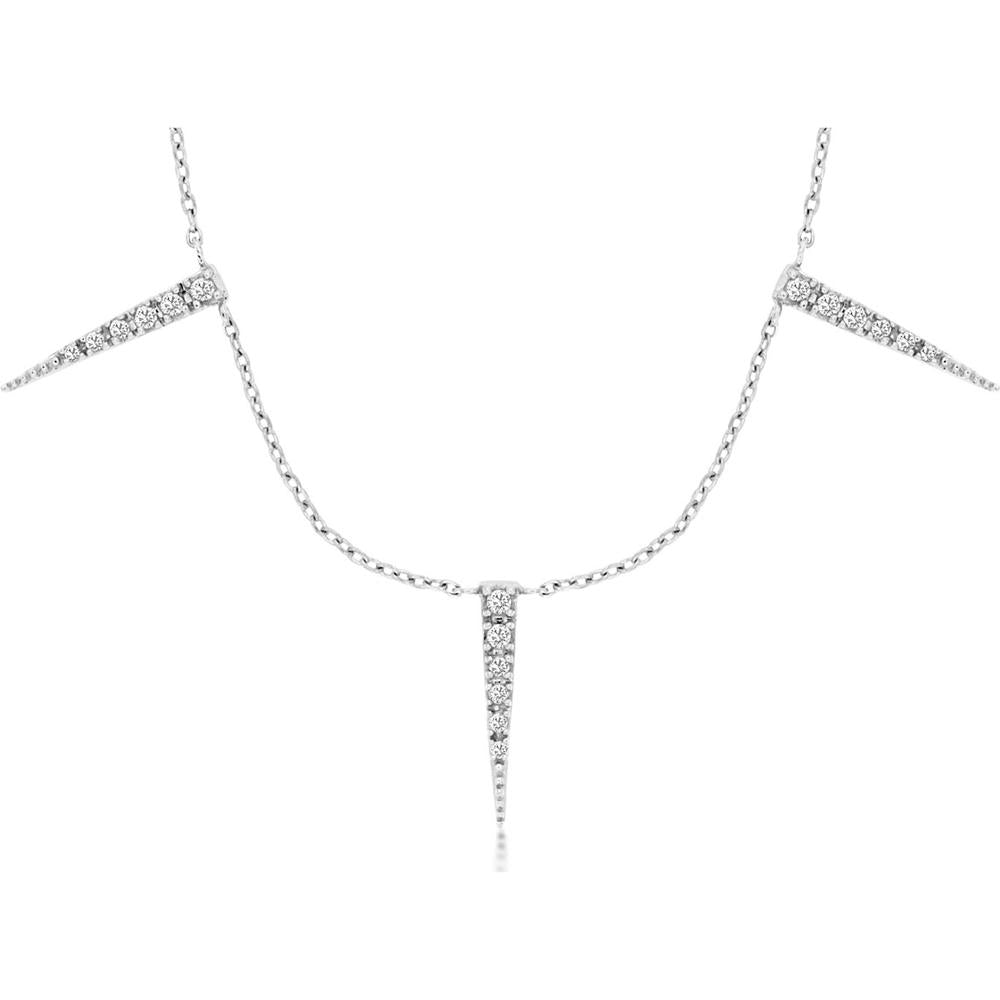 Royal 14K White Gold Diamond 5-Station Necklace - 0.15 Carat Total Diamond Weight