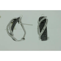Royal 14K White Gold Diamond & Black Diamond Earrings - 0.78 Carat Total Diamond Weight