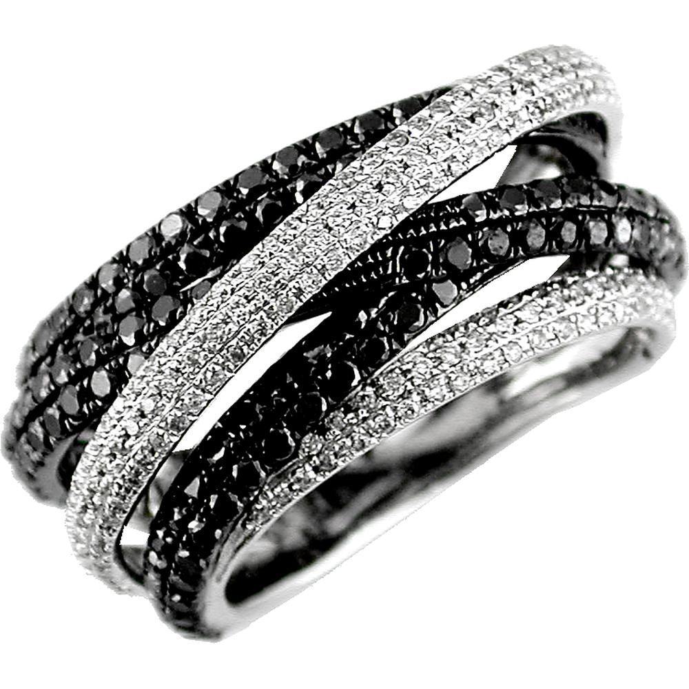 Royal 14K White Gold Diamond & Black Diamond Ring - 1.95 Carat Total Diamond Weight