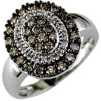 Royal 14K White Gold Diamond & Brown Diamond Ring - 0.71 Carat Total Diamond Weight