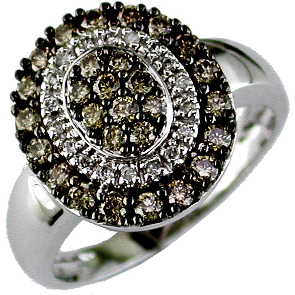 Royal 14K White Gold Diamond & Brown Diamond Ring - 0.71 Carat Total Diamond Weight