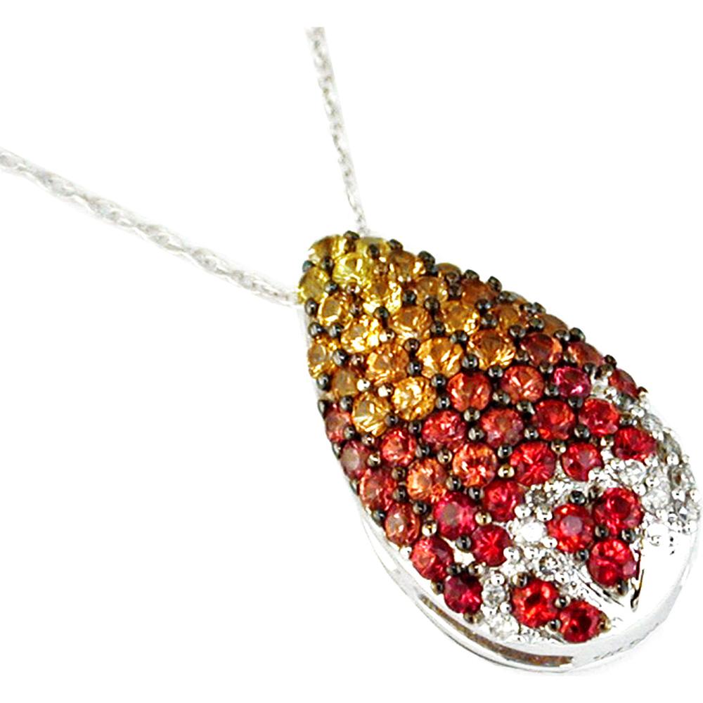 Royal 14K White Gold Diamond and Fancy Sapphire Pendant - 1.41 Carat Total Gem Weight