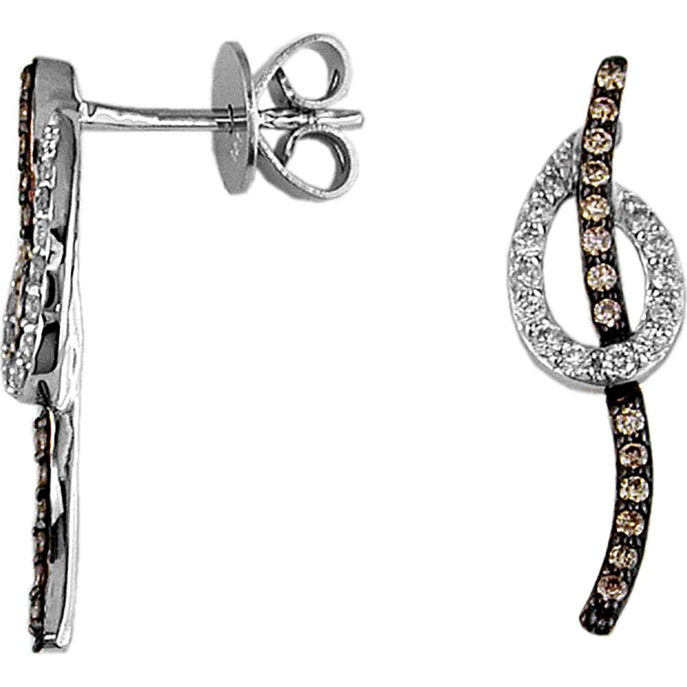 Royal 14K White Gold Diamond & Mocha Diamond Earrings - Radiant Beauty