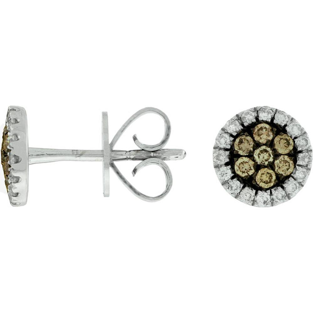 Royal 14K White Gold Diamond & Mocha Diamond Earrings - Sparkling Brilliance
