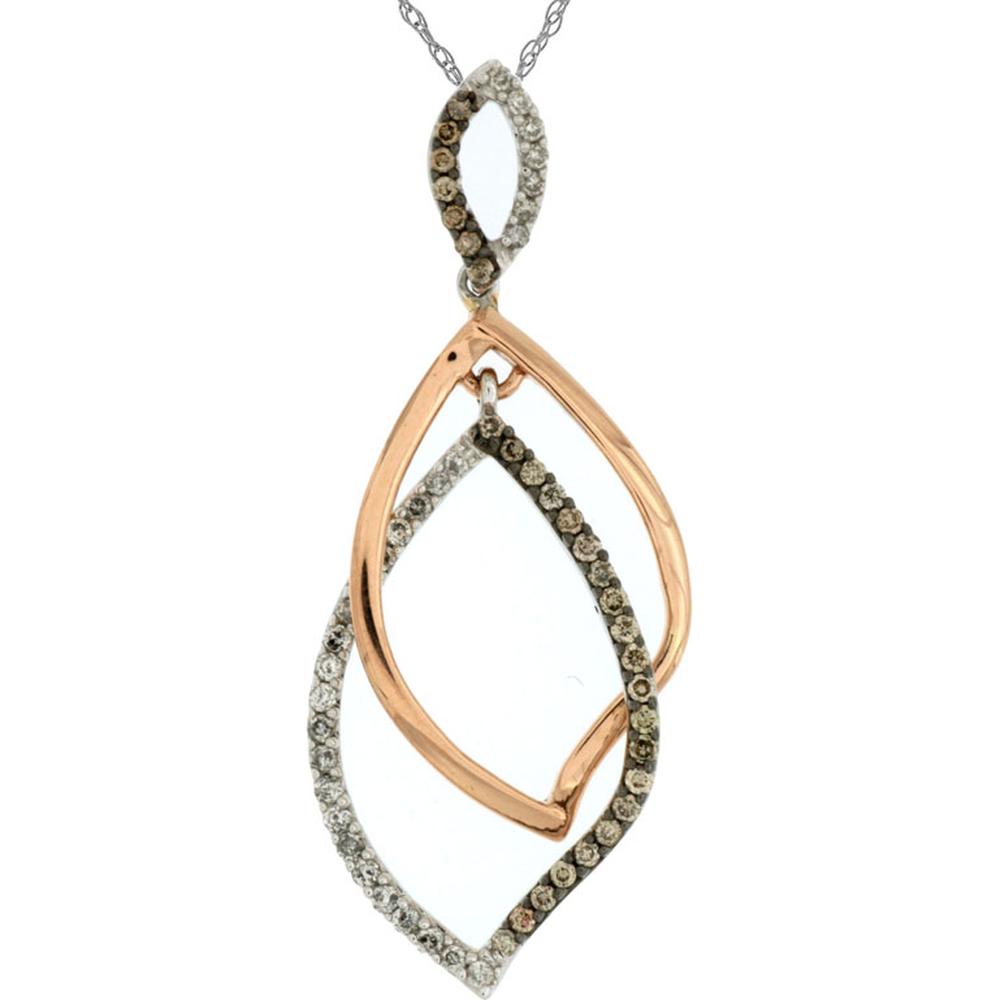 Royal 14K White Gold Diamond & Mocha Diamond Pendant - Elegance Defined