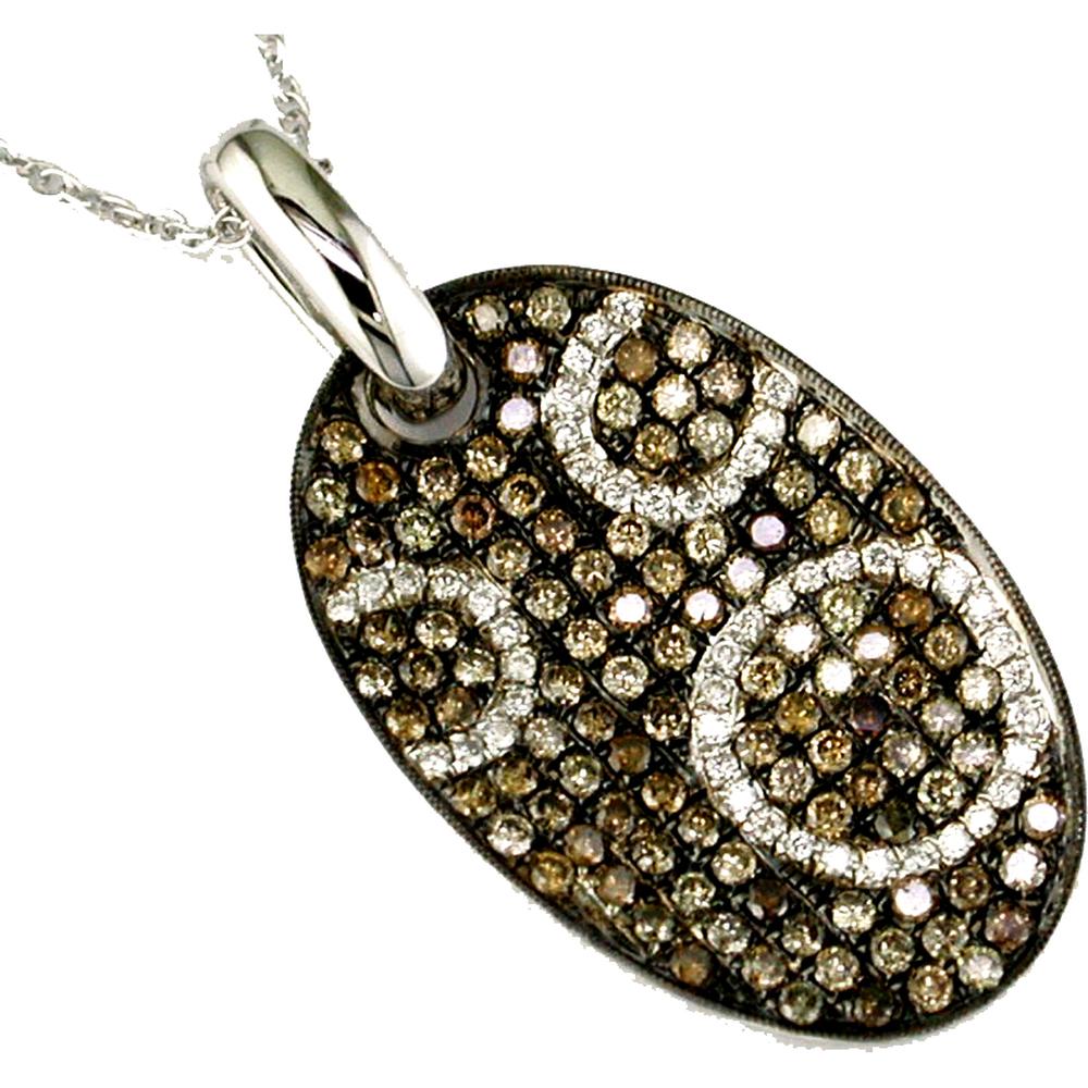 Royal 14K White Gold Diamond & Mocha Diamond Pendant - Timeless Love Expression