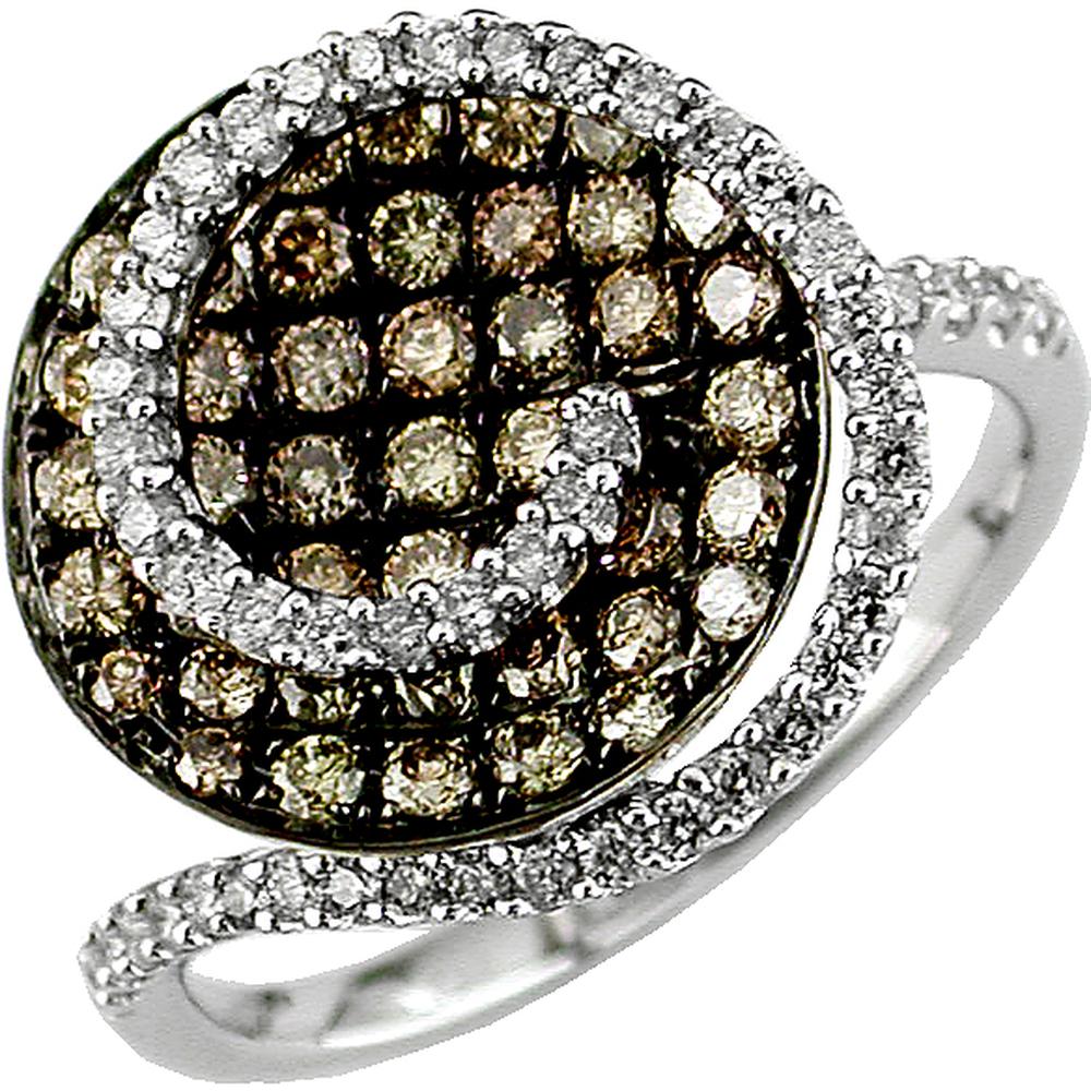 Royal 14K White Gold Diamond & Mocha Diamond Ring - 1.11 Carat Total Diamond Weight