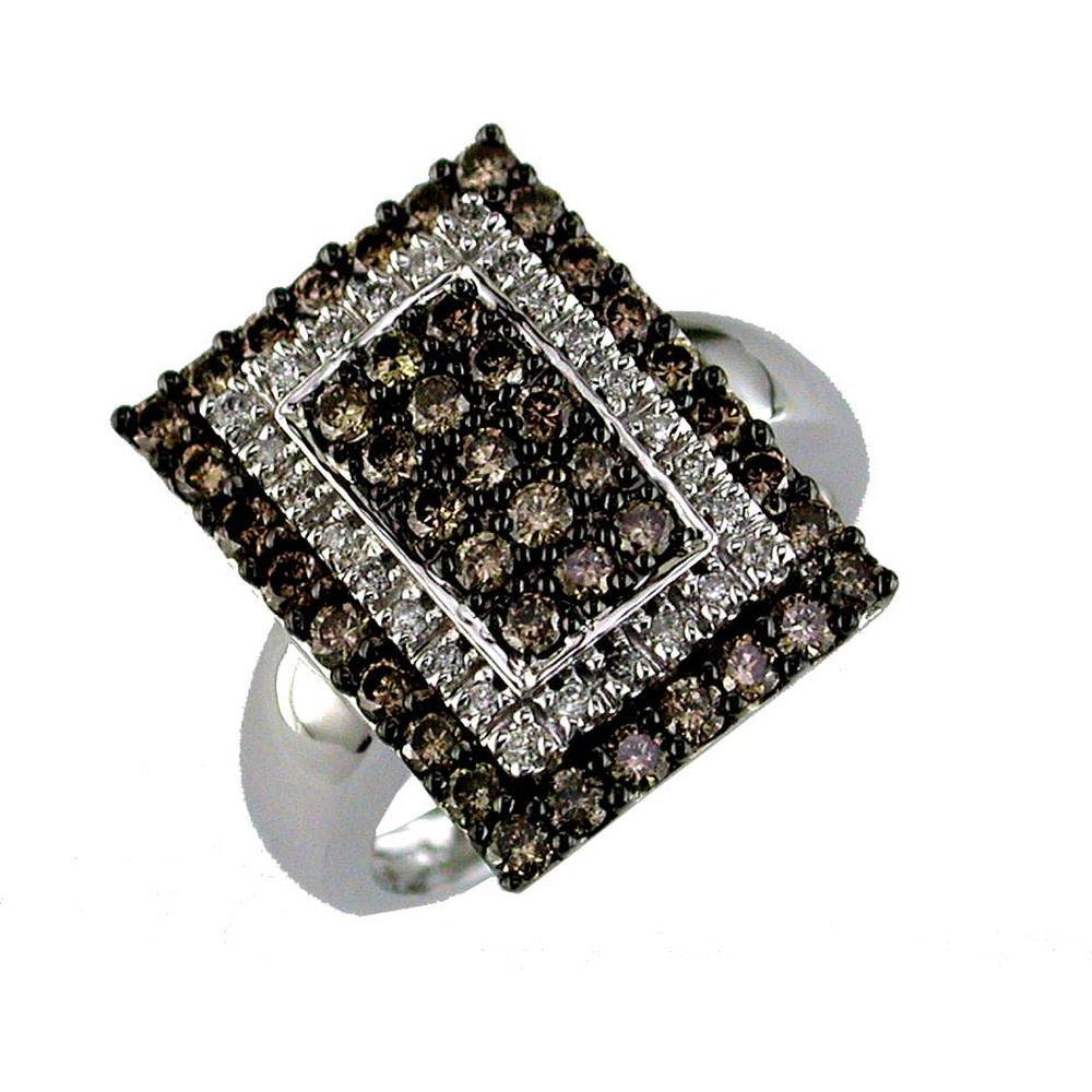 Royal 14K White Gold Diamond & Mocha Diamond Ring - 1.25 Carat Total Diamond Weight