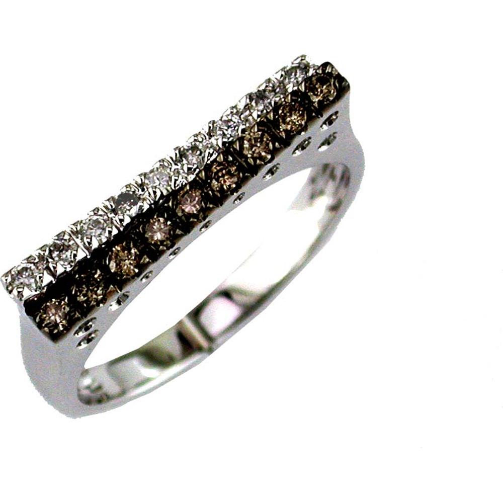 Royal 14K White Gold Diamond & Mocha Diamond Ring - Elegant Expression of Devotion