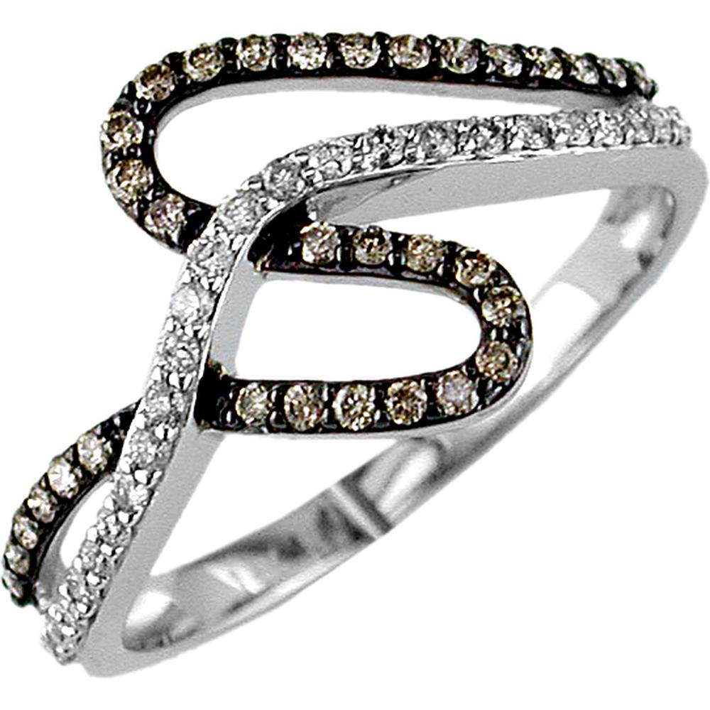 Royal 14K White Gold Diamond & Mocha Diamond Ring - Exquisite Beauty