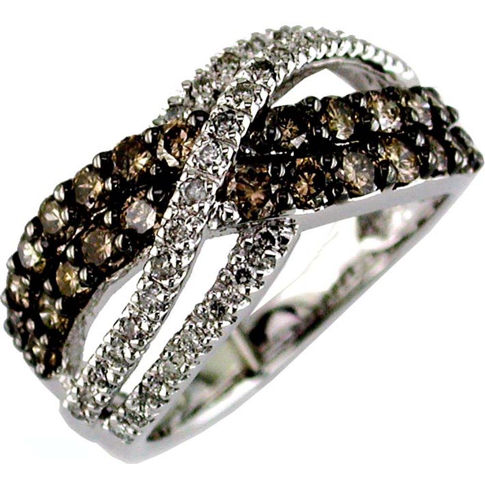 Royal 14K White Gold Diamond & Mocha Diamond Ring - Timeless Elegance