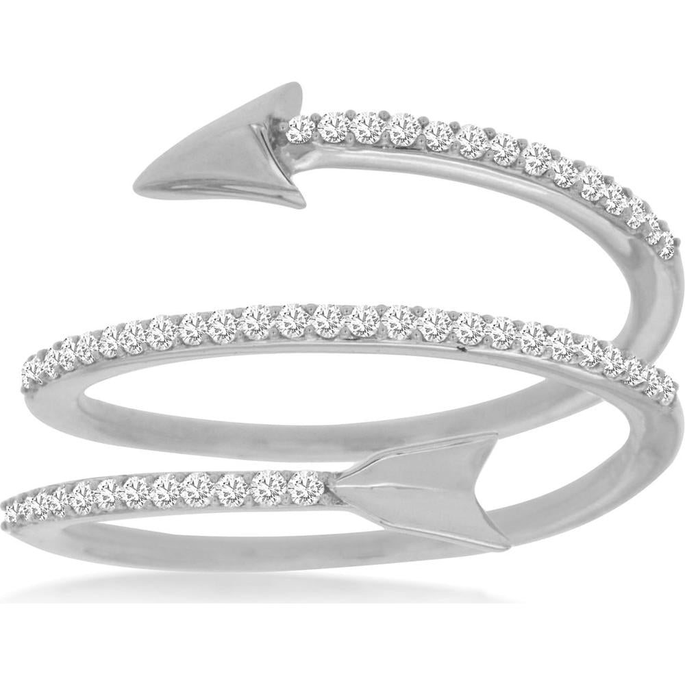 Royal 14K White Gold Diamond Arrow Ring - 0.28 Carat Total Diamond Weight