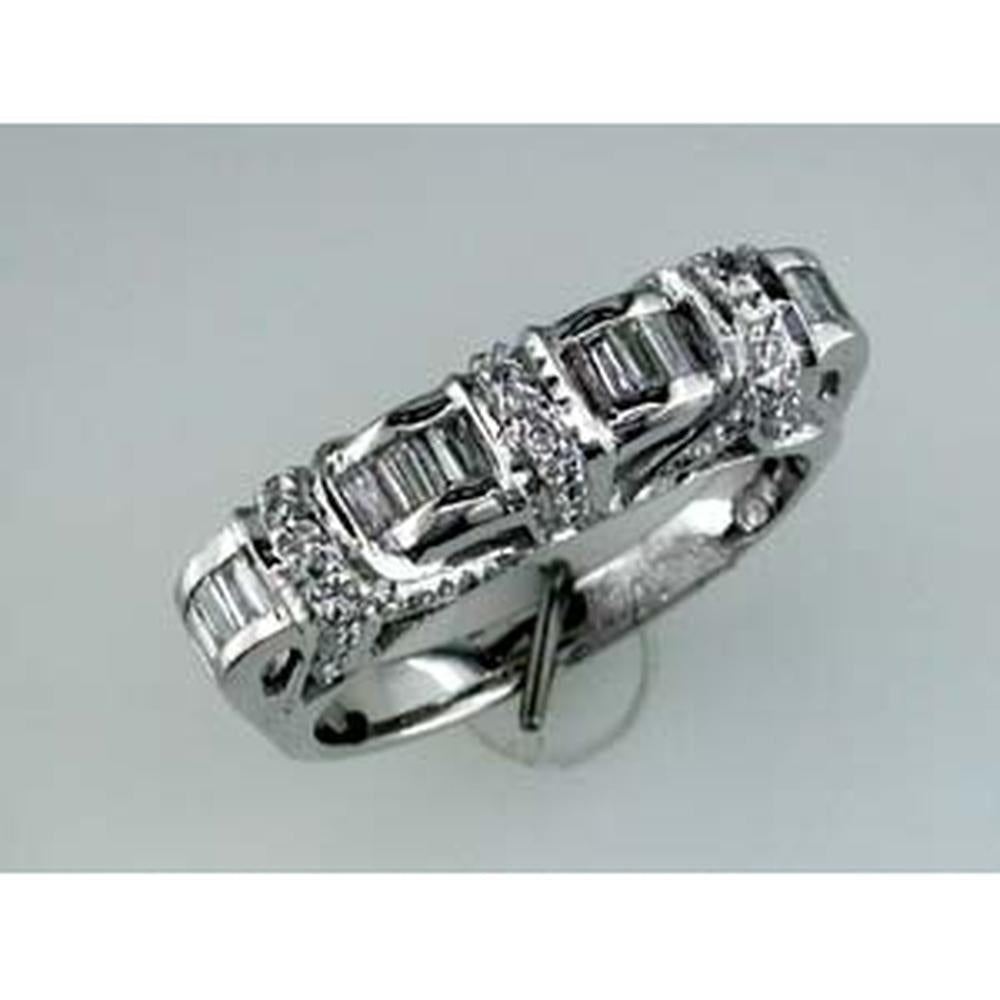 Royal 14K White Gold Diamond Baguette Wedding Ring - 0.46 Carat Total Diamond Weight