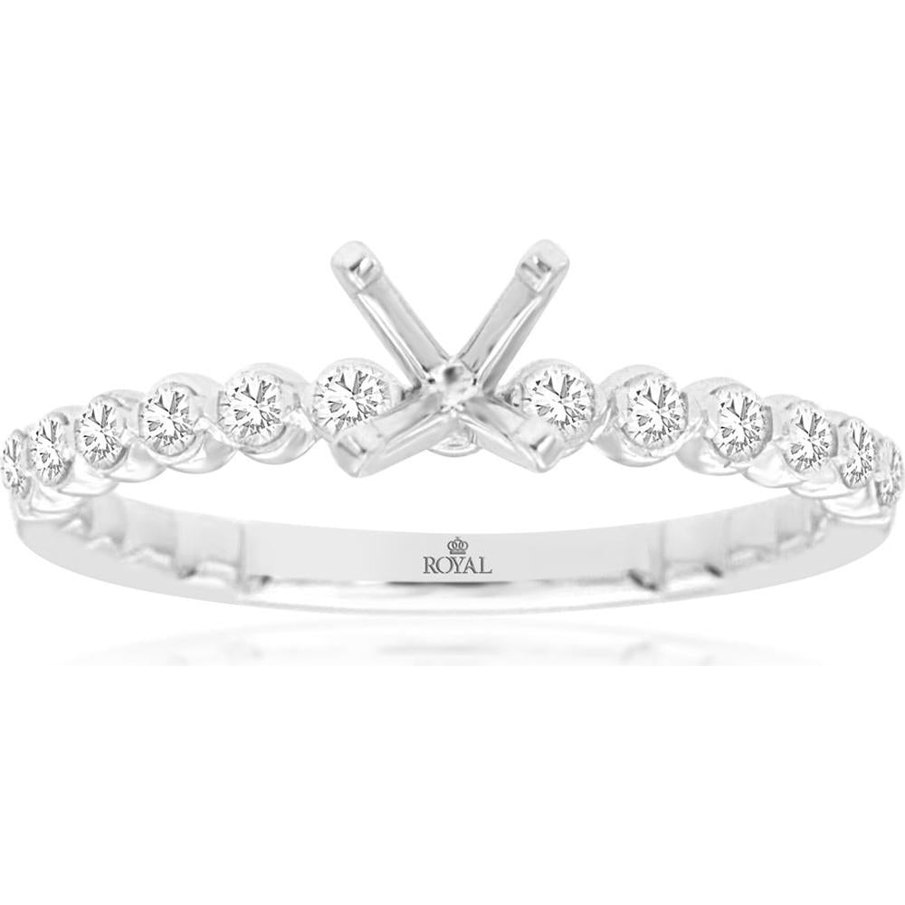 Royal 14K White Gold Diamond Band Ring with Shared Prong Setting - 0.25 Carats Total Diamond Weight