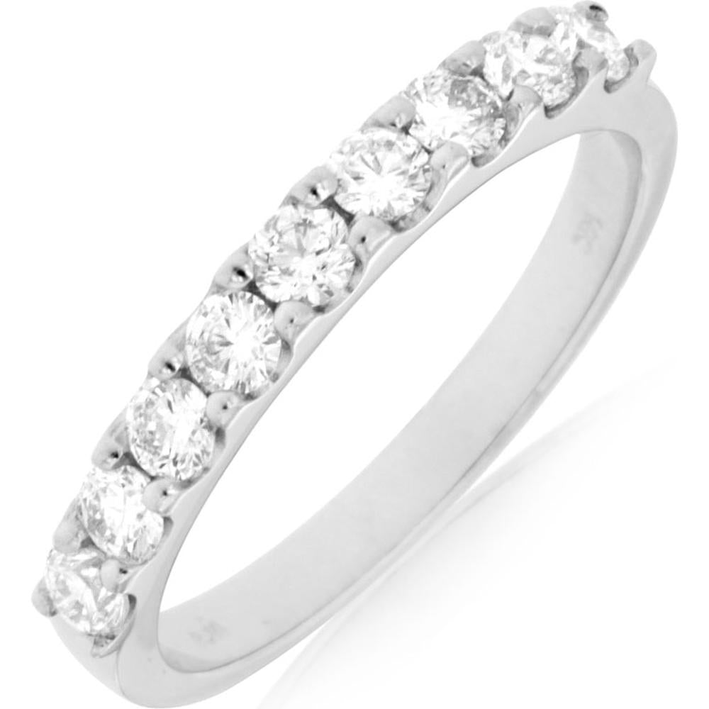Royal 14K White Gold Diamond Band with Prong Set Round Diamonds - 0.65 Carats Total Diamond Weight