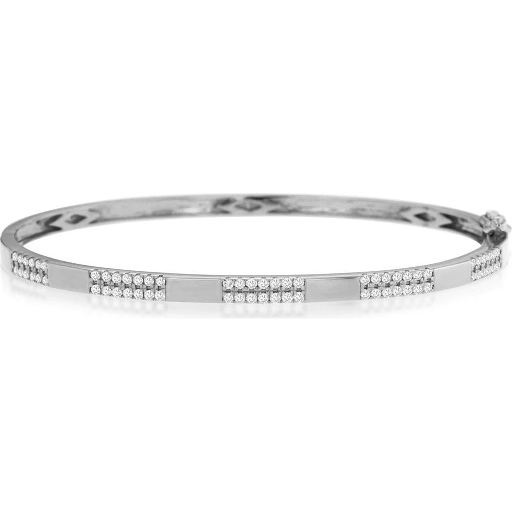 Royal 14K White Gold Diamond Bangle - 0.55 Carats Total Diamond Weight