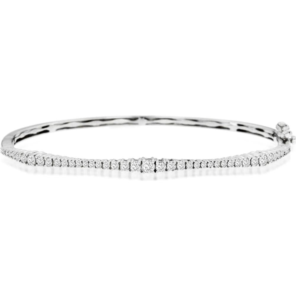 Royal 14K White Gold Diamond Bangle - 1.00 Carat Total Diamond Weight